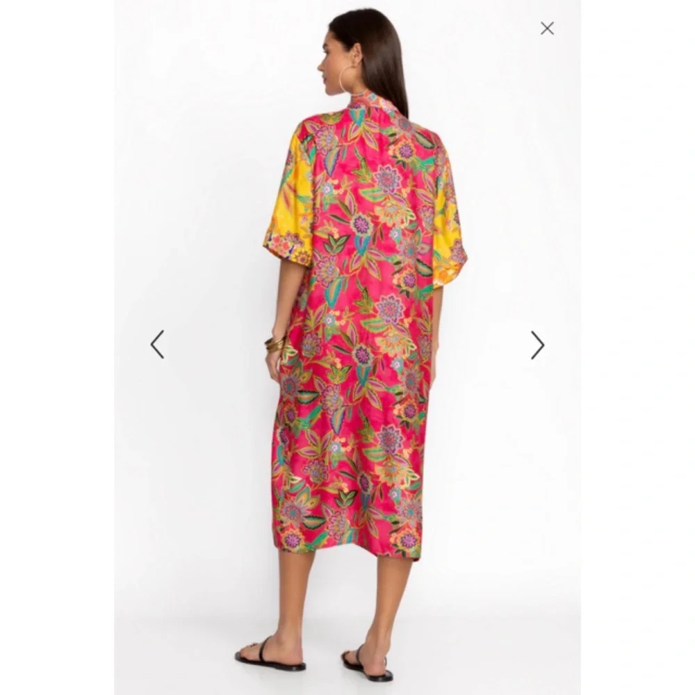 Johnny Was Flamingo and Sunshine Mix Long Kimono - Picture 3 of 5